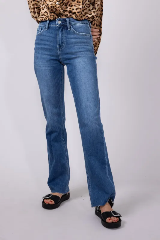 Flying Monkey High Rise Straight Clean Jeans for Women | F6029 sold by Glik’s