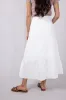 Tiered Gauze Drawstring Midi Skirt for Women in White | NS50130-WHITE sold by Glik’s