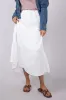 Tiered Gauze Drawstring Midi Skirt for Women in White | NS50130-WHITE sold by Glik’s