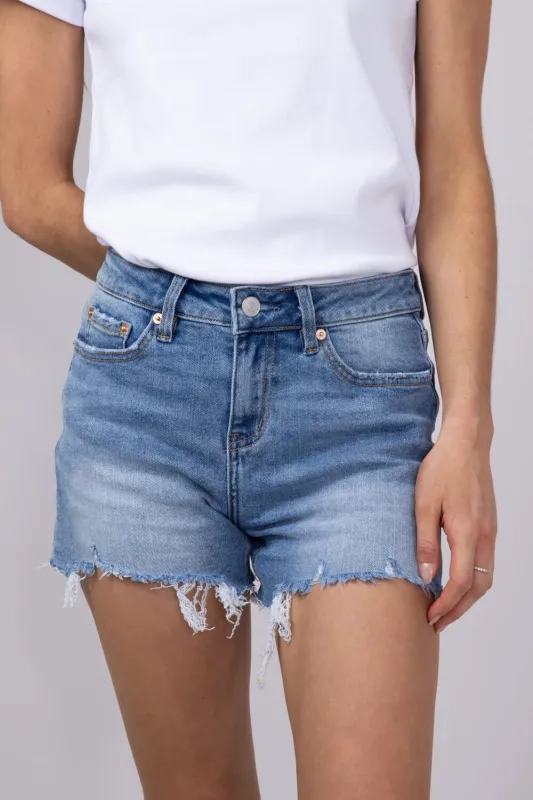Mica High Rise Cut Off Denim Shorts for Women | MDP-H3043R sold by Glik’s