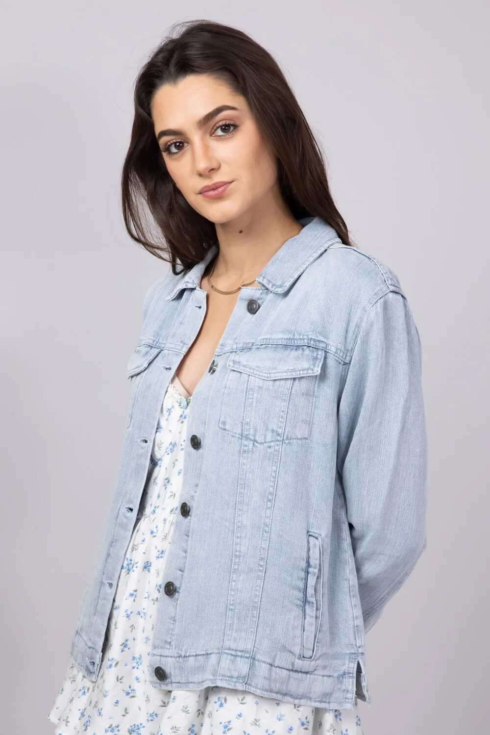Thread & Supply Jackie Denim Jacket for Women in Light Wash | J4837LZTTS-CALLIEWASH sold by Glik’s product image thumbnail 4