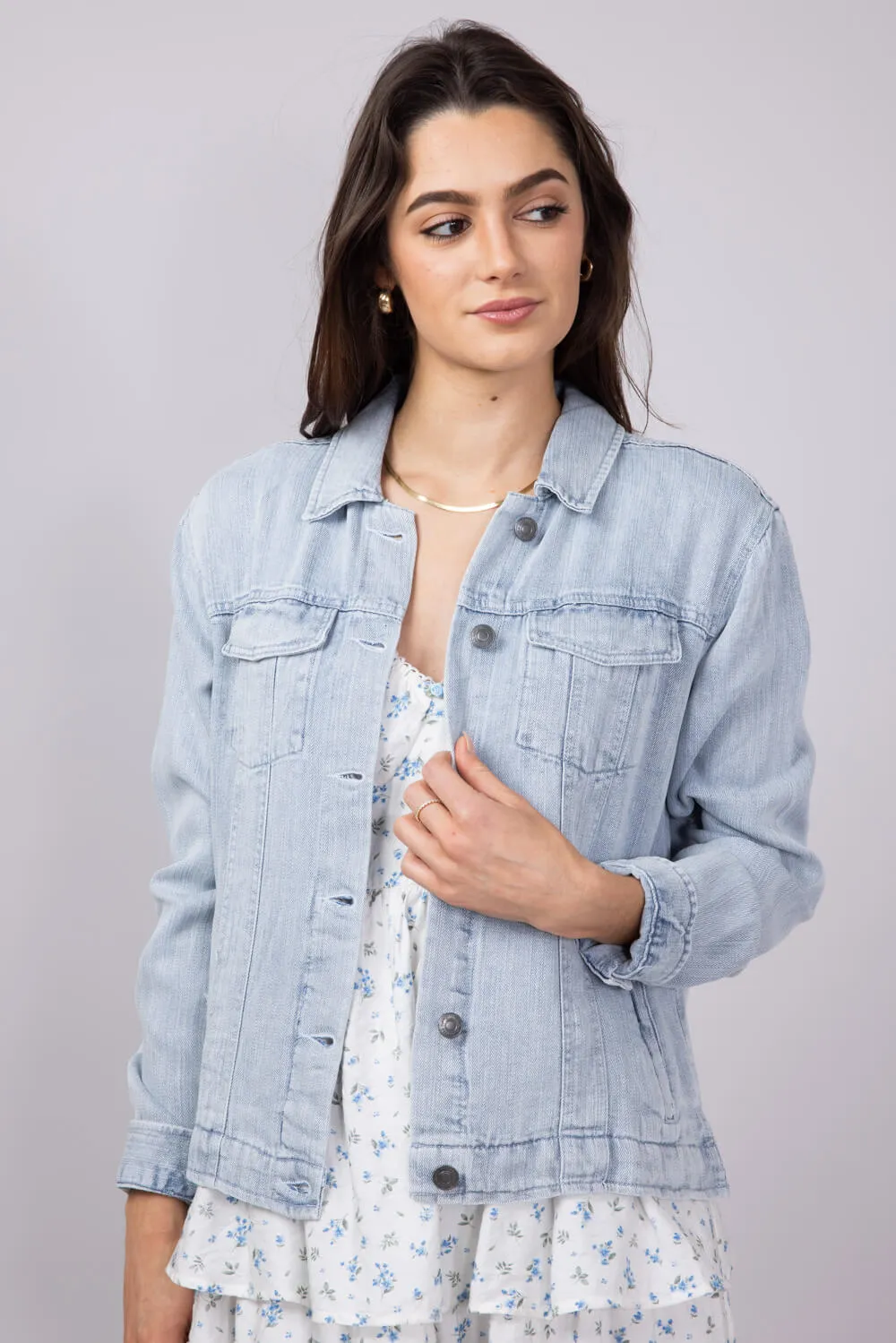 Thread & Supply Jackie Denim Jacket for Women in Light Wash | J4837LZTTS-CALLIEWASH sold by Glik’s product image thumbnail 5