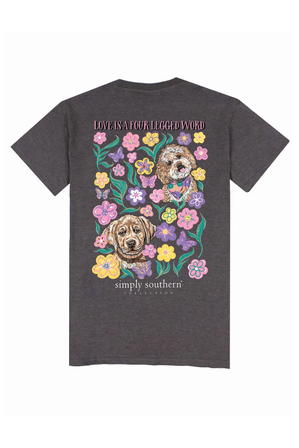 Simply Southern Four Legged T-shirt for Women in Iron Heather Grey | SS-FOUR-IRONHTHR sold by Glik’s product image thumbnail 3