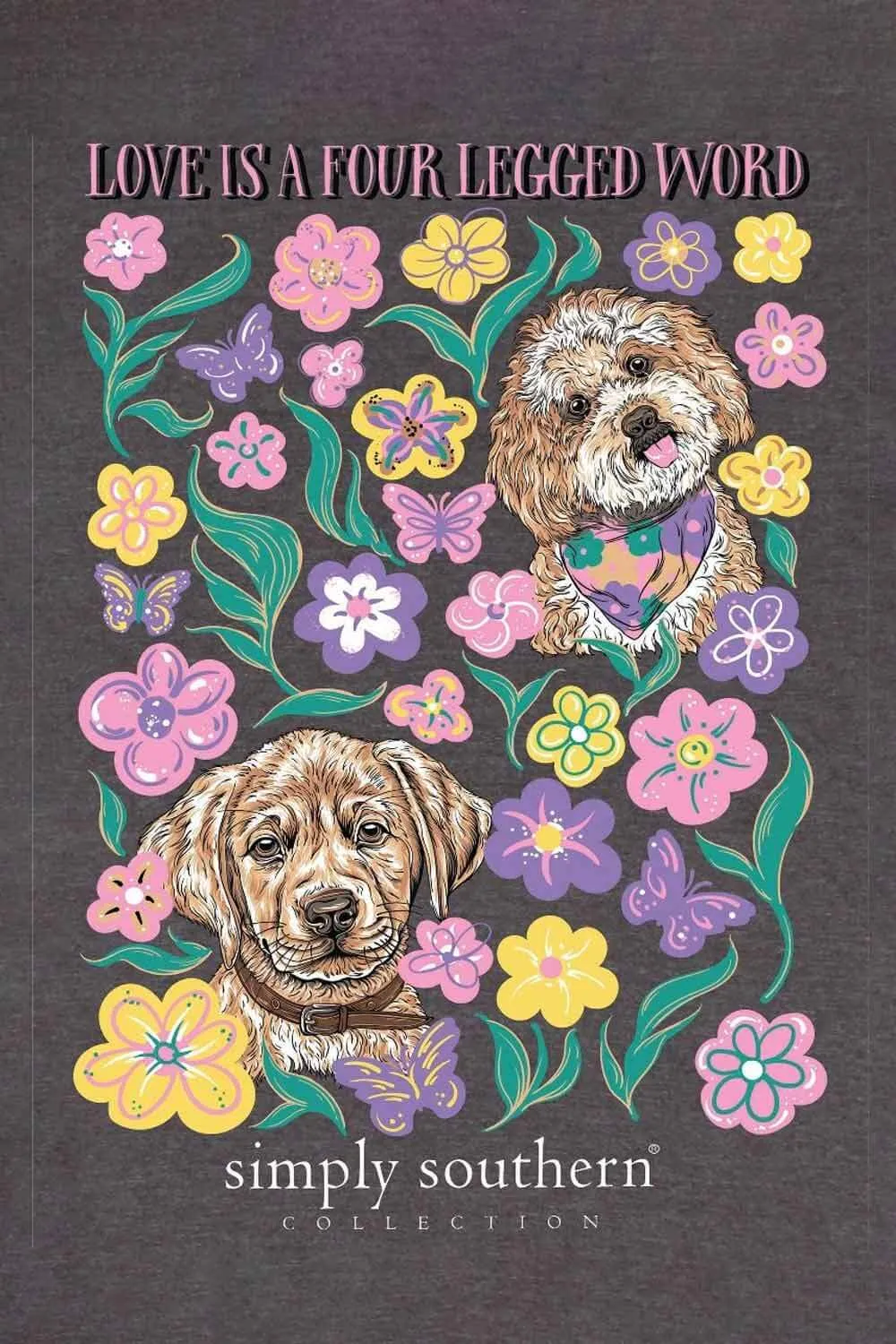 Simply Southern Youth Four Legged T-shirt for Girls in Iron Heather Grey | YTH-SS-FOUR-IRONHTHR sold by Glik’s product image thumbnail 3