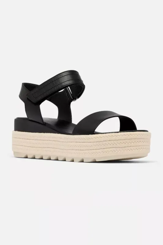 Sorel Cameron Flatform Wedge Sandals for Women in Black | 2049151-011 made by Sorel