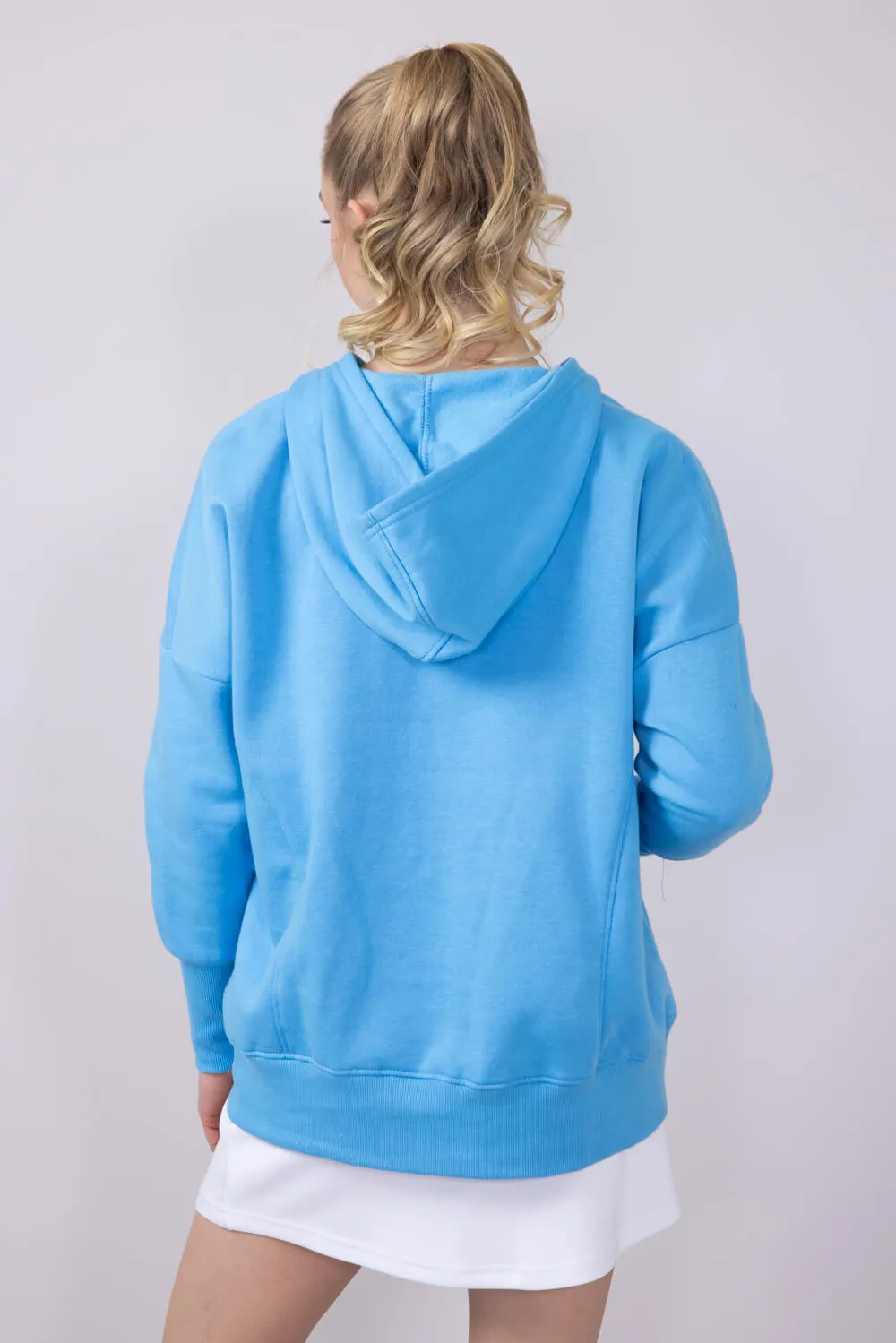 Simply Southern Oversized ½ Snap Hoodie for Women in Blue | PP-0125-HD-SNAP-CYAN sold by Glik’s product image thumbnail 2