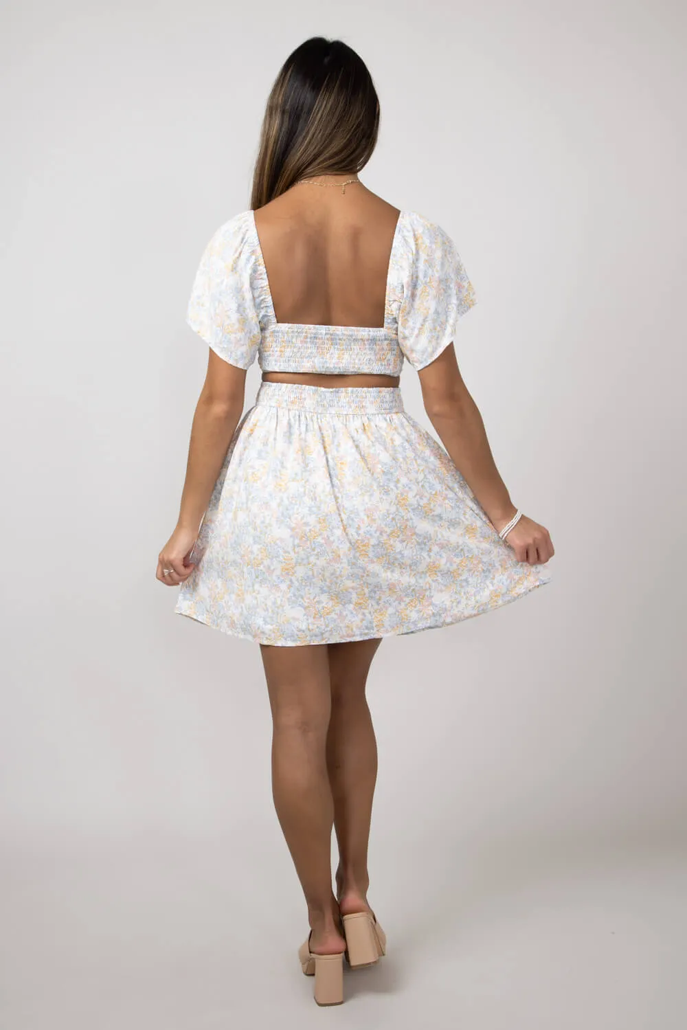 Cutout Floral Dress for Women in Blue Floral | FD1014G-BLUEFLORAL sold by Glik’s product image thumbnail 3