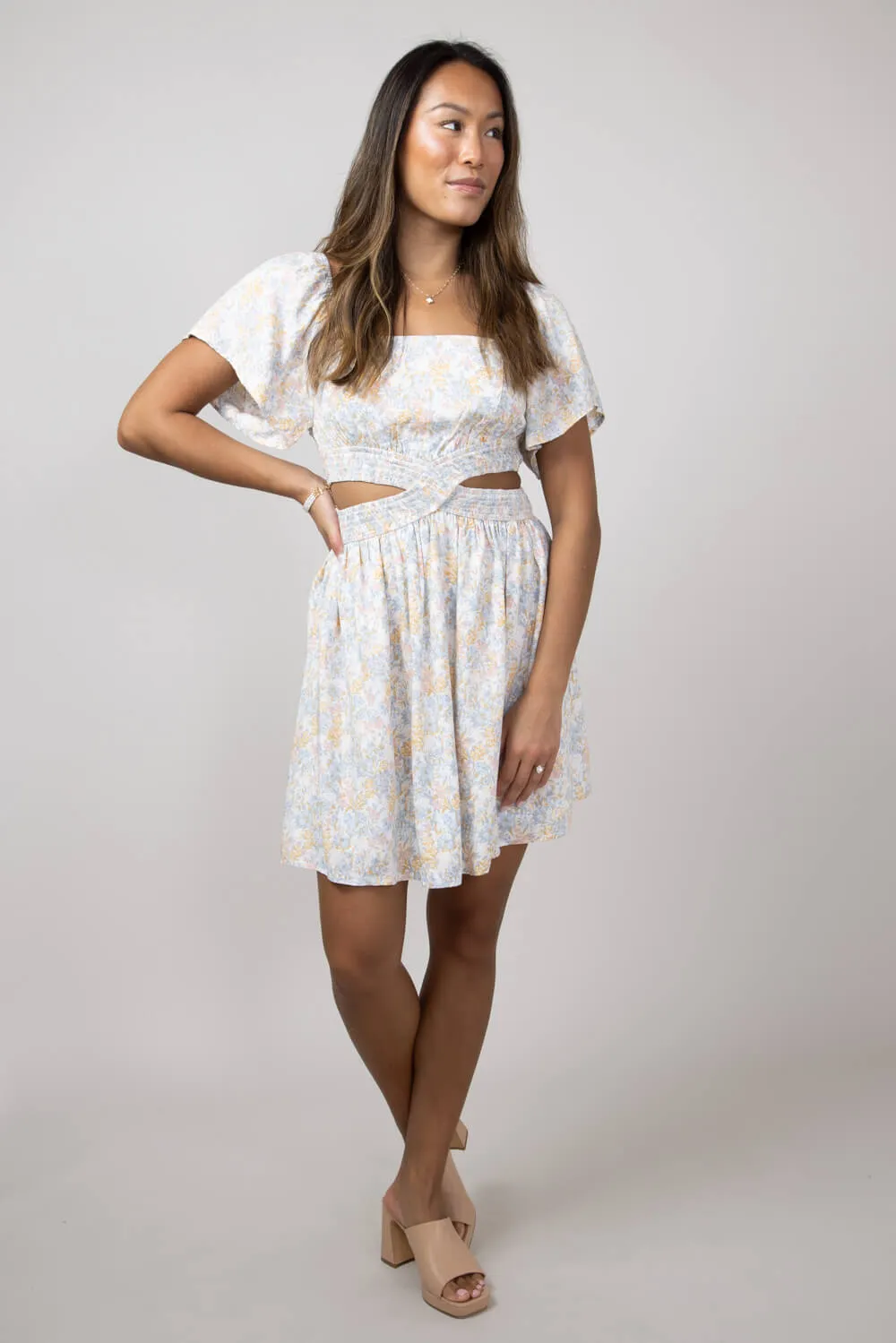 Cutout Floral Dress for Women in Blue Floral | FD1014G-BLUEFLORAL sold by Glik’s product image thumbnail 4