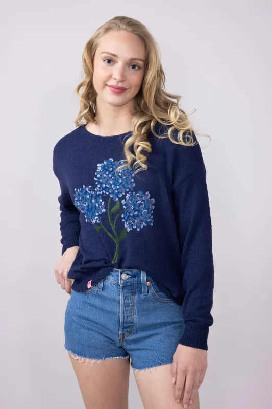 Simply Southern Flower Sunset Sweater for Women in Navy | PP-0125-SWTR-SUNSET-FLOWER sold by Glik’s