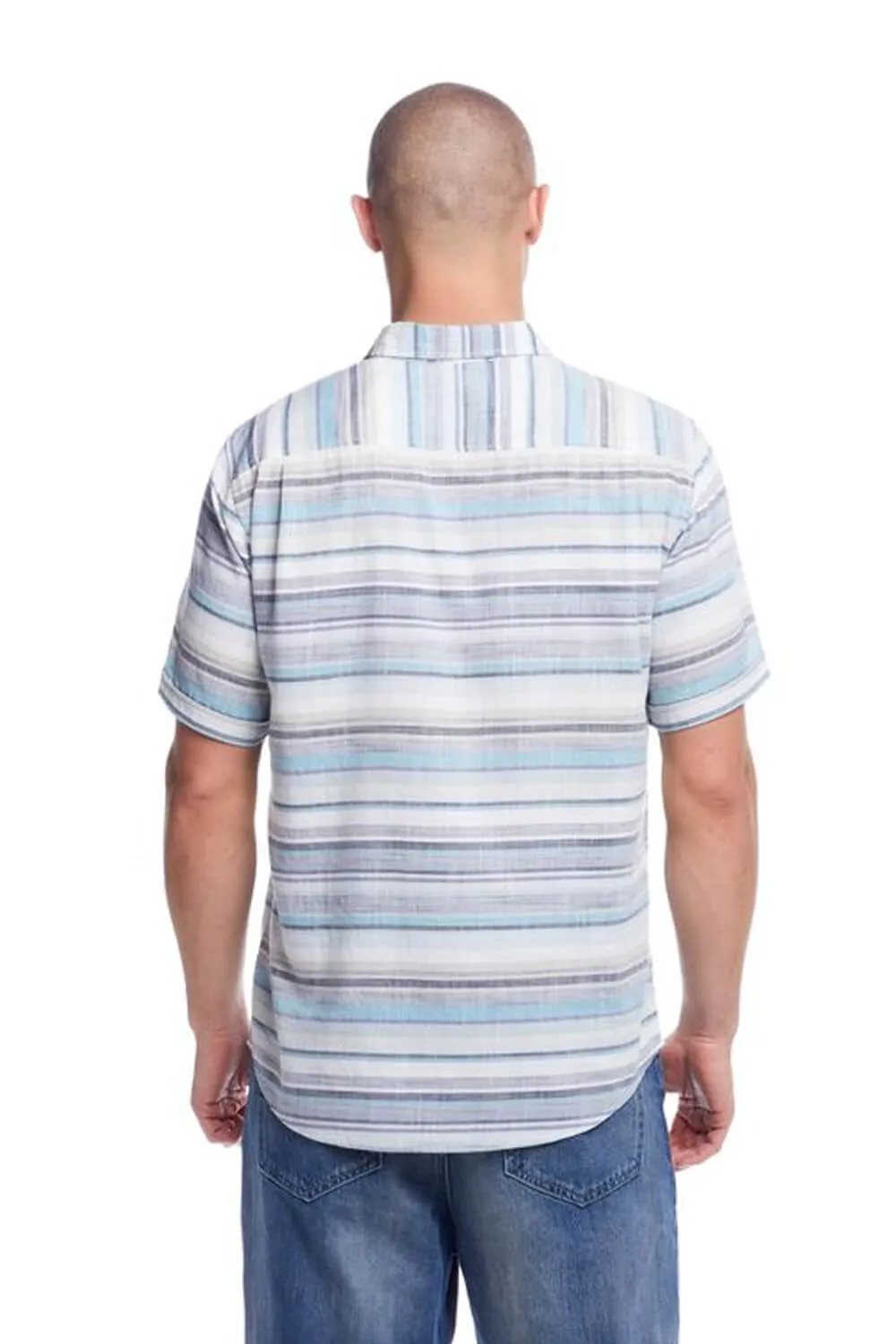 Weatherproof Vintage Striped Country Twill Button Up Shirt for Men in Sea Blue | S2584285GK-SEA BLUE sold by Glik’s product image thumbnail 3