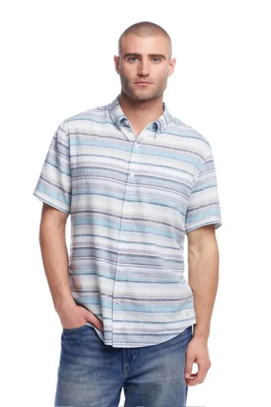 Weatherproof Vintage Striped Country Twill Button Up Shirt for Men in Sea Blue | S2584285GK-SEA BLUE sold by Glik’s