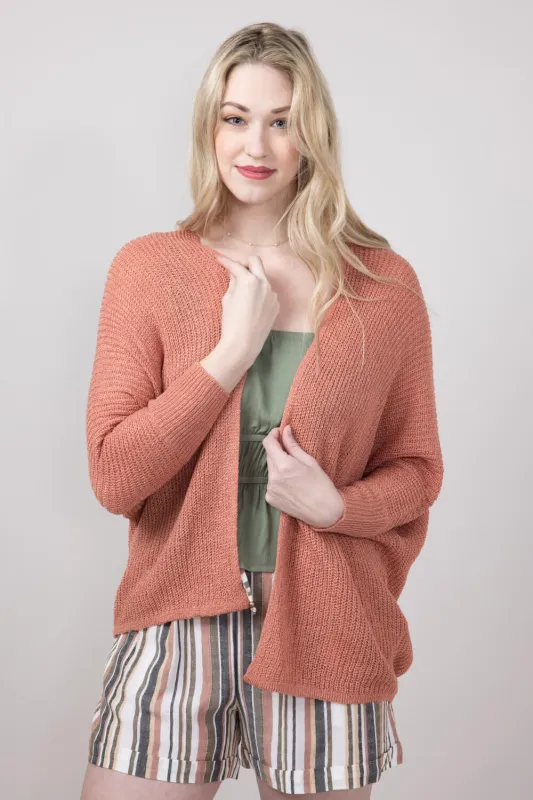Shaker Stitch Cardigan for Women in Dusty Coral | 61865-CRL sold by Glik’s