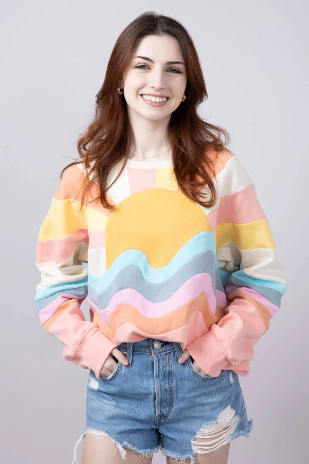 Simply Southern Patched Sun Sweatshirt for Women in Multi | PP-0125-CRW-PATCH-SUN sold by Glik’s product image thumbnail 2