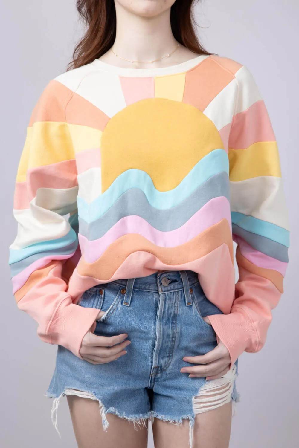 Simply Southern Patched Sun Sweatshirt for Women in Multi | PP-0125-CRW-PATCH-SUN sold by Glik’s product image thumbnail 4