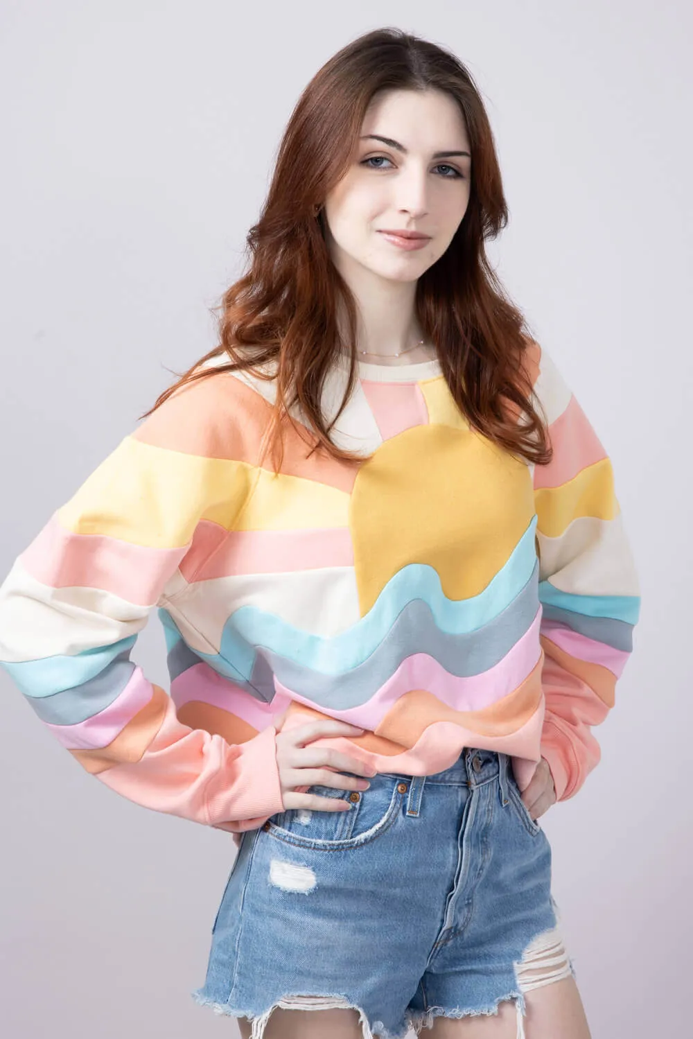 Simply Southern Patched Sun Sweatshirt for Women in Multi | PP-0125-CRW-PATCH-SUN sold by Glik’s product image thumbnail 5