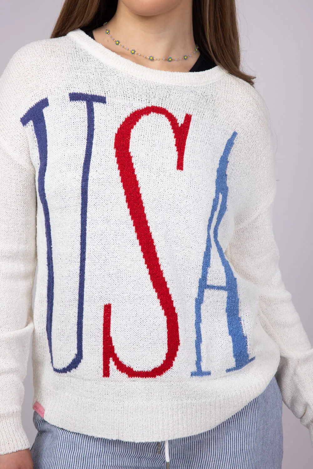 Simply Southern USA Sweater for Women in Cream | PP-0125-SWTR-SUNSET-USA sold by Glik’s product image thumbnail 2