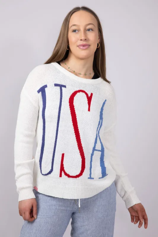 Simply Southern USA Sweater for Women in Cream | PP-0125-SWTR-SUNSET-USA sold by Glik’s