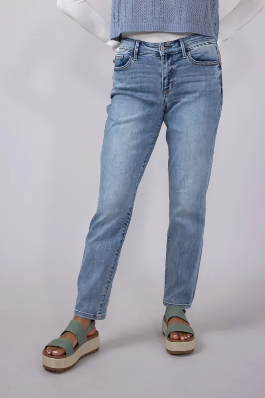 Judy Blue Mid Rise Straight Jeans for Women | 88943REG sold by Glik’s