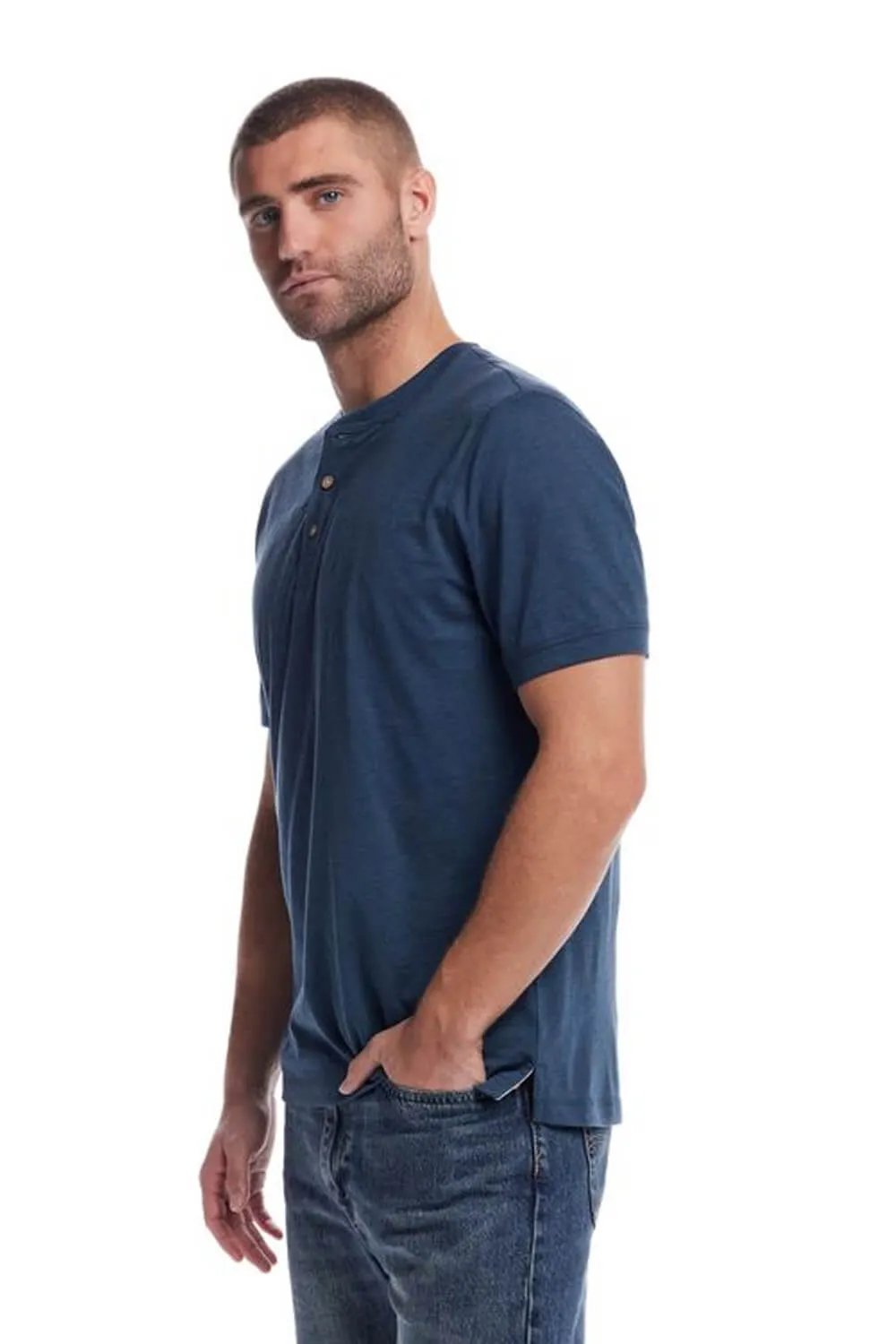 Weatherproof Vintage Jersey Henley Shirt for Men in Deep Cobalt | S253659GK-DEEP COBALT sold by Glik’s product image thumbnail 2