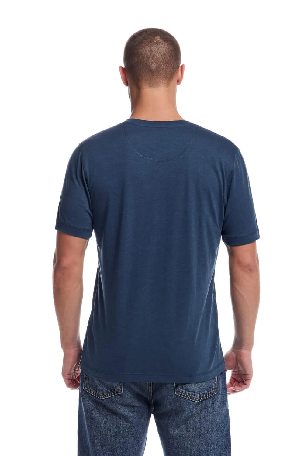 Weatherproof Vintage Jersey Henley Shirt for Men in Deep Cobalt | S253659GK-DEEP COBALT sold by Glik’s product image thumbnail 3