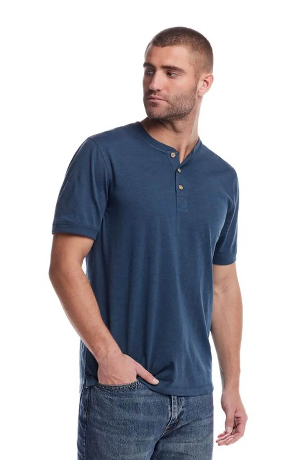 Weatherproof Vintage Jersey Henley Shirt for Men in Deep Cobalt | S253659GK-DEEP COBALT sold by Glik’s product image thumbnail 5