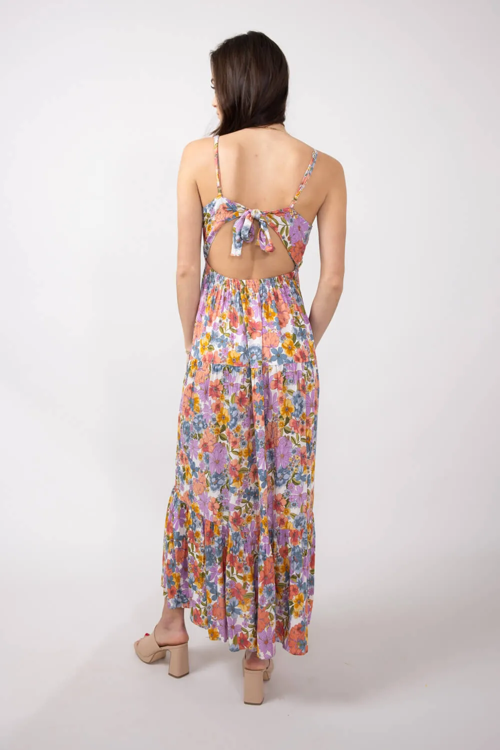 Open Back Floral Maxi Dress for Women in Ivory | F4F72-A855-IVORY sold by Glik’s product image thumbnail 2