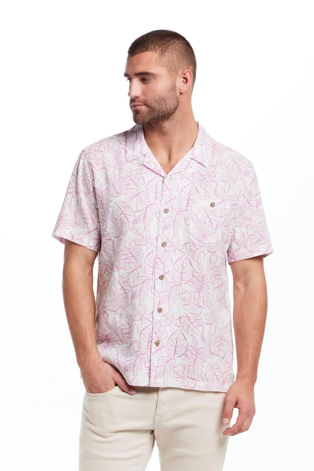 Weatherproof Vintage Washable Linen Button Up Shirt for Men in Wild Rose | S2584470GK-WILD ROSE sold by Glik’s product image thumbnail 5