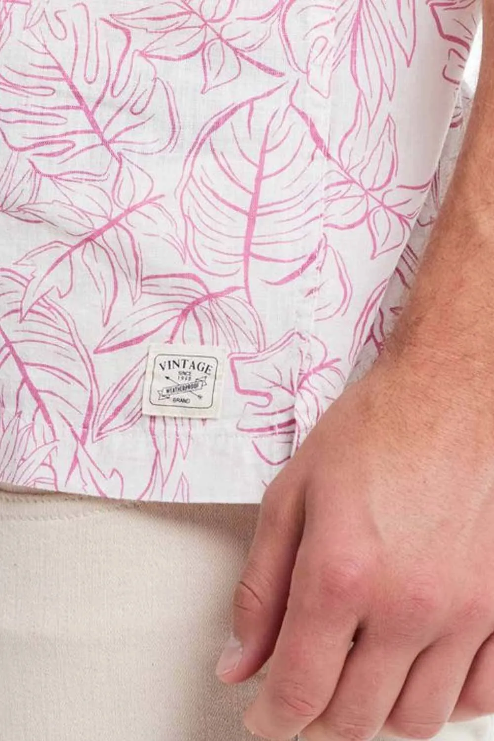 Weatherproof Vintage Washable Linen Button Up Shirt for Men in Wild Rose | S2584470GK-WILD ROSE sold by Glik’s product image thumbnail 3