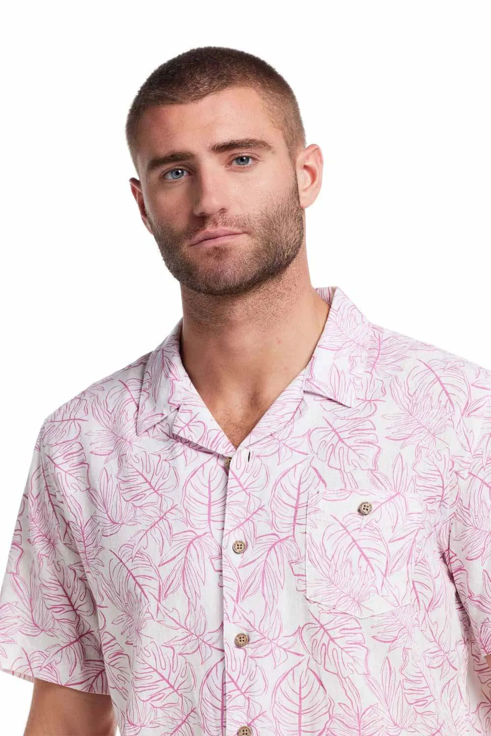 Weatherproof Vintage Washable Linen Button Up Shirt for Men in Wild Rose | S2584470GK-WILD ROSE sold by Glik’s product image thumbnail 4