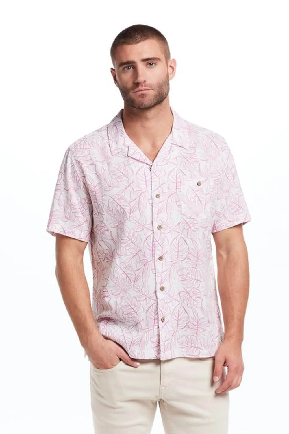 Weatherproof Vintage Washable Linen Button Up Shirt for Men in Wild Rose | S2584470GK-WILD ROSE sold by Glik’s