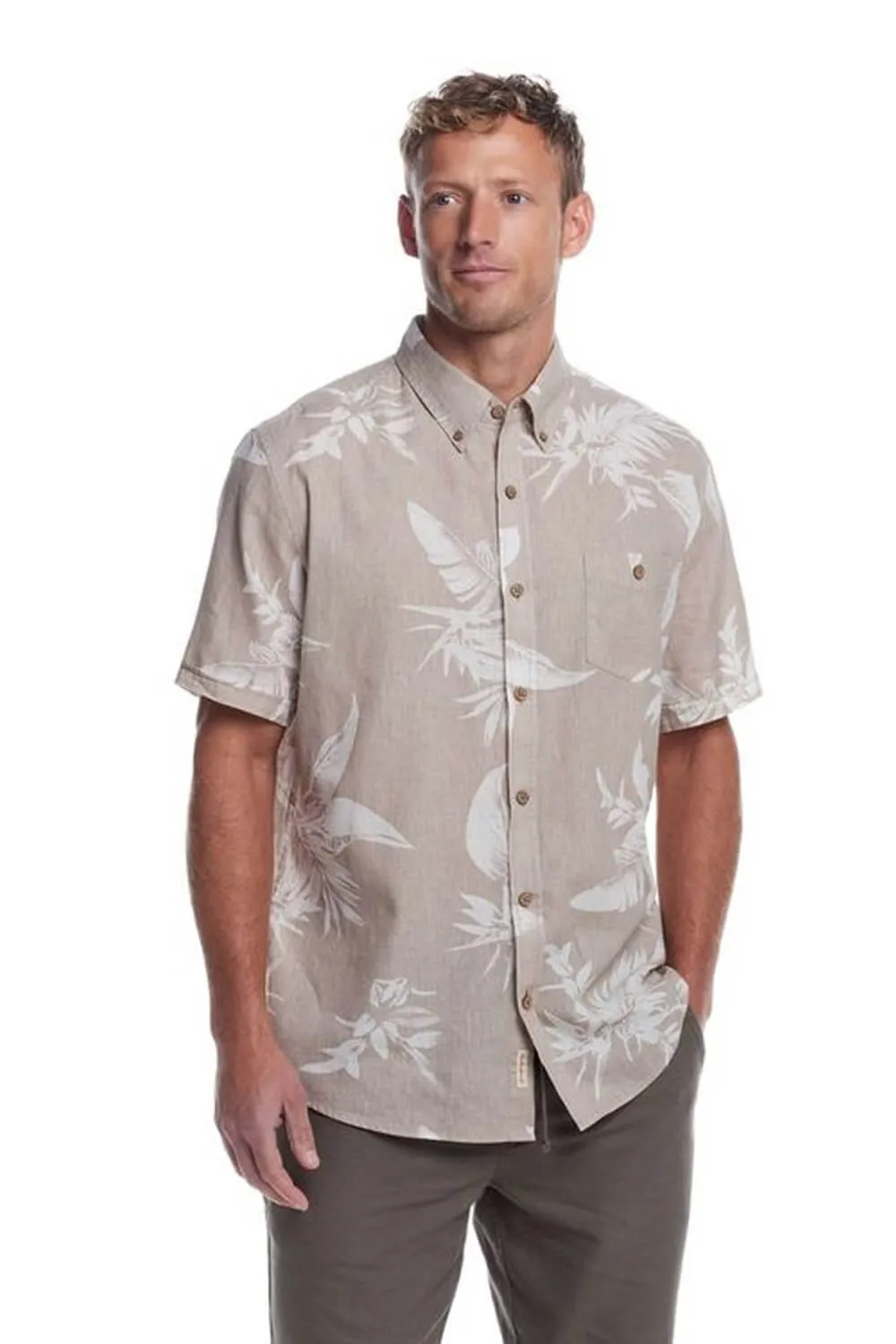 Weatherproof Vintage Washable Linen Button Down Shirt for Men in Almond Milk | S2584299GK-ALMOND MILK sold by Glik’s product image thumbnail 5