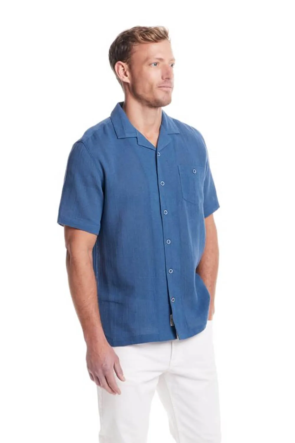 Weatherproof Vintage Air-Tex Weave Button Up Shirt for Men in Blue Ashes | S2584499GK-BLUE ASHES sold by Glik’s product image thumbnail 5