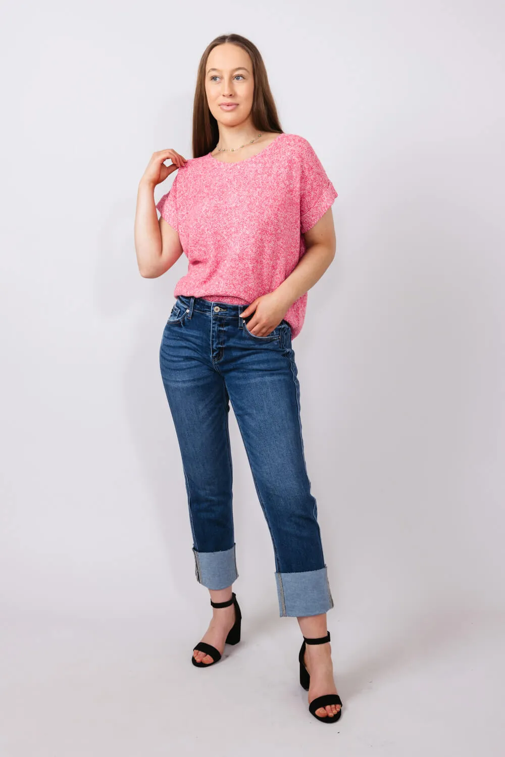 KanCan Mid Rise Cuffed Straight Jeans for Women | KC7478D sold by Glik’s product image thumbnail 2