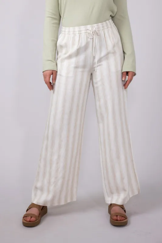 Stripe Drawstring Linen Pants for Women in Natural | 42698-NATURAL sold by Glik’s