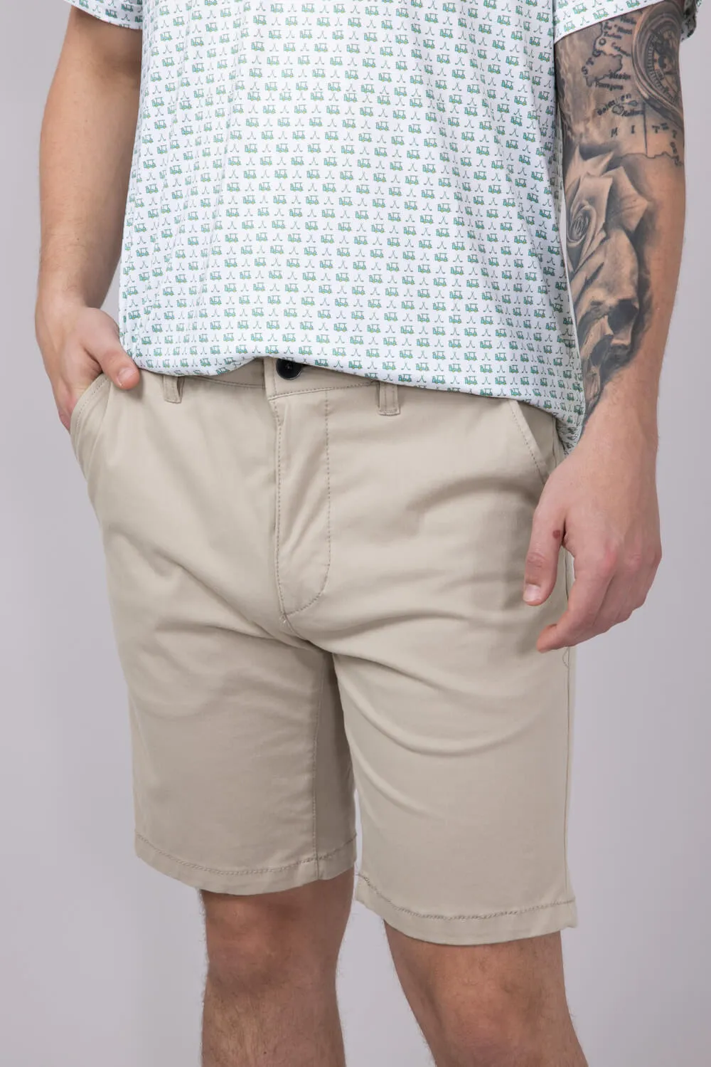 Union Comfort Chino 9” Shorts for Men in Sand | H18RFWT-SAND sold by Glik’s product image thumbnail 3