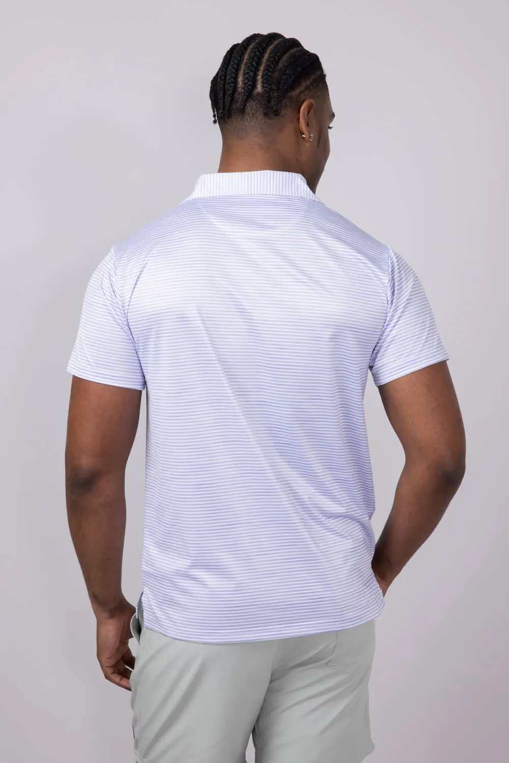 Simply Southern Stripe Polo Shirt for Men in Purple | 0125-MN-POLO-PTTN-BLUSTRP sold by Glik’s product image thumbnail 2