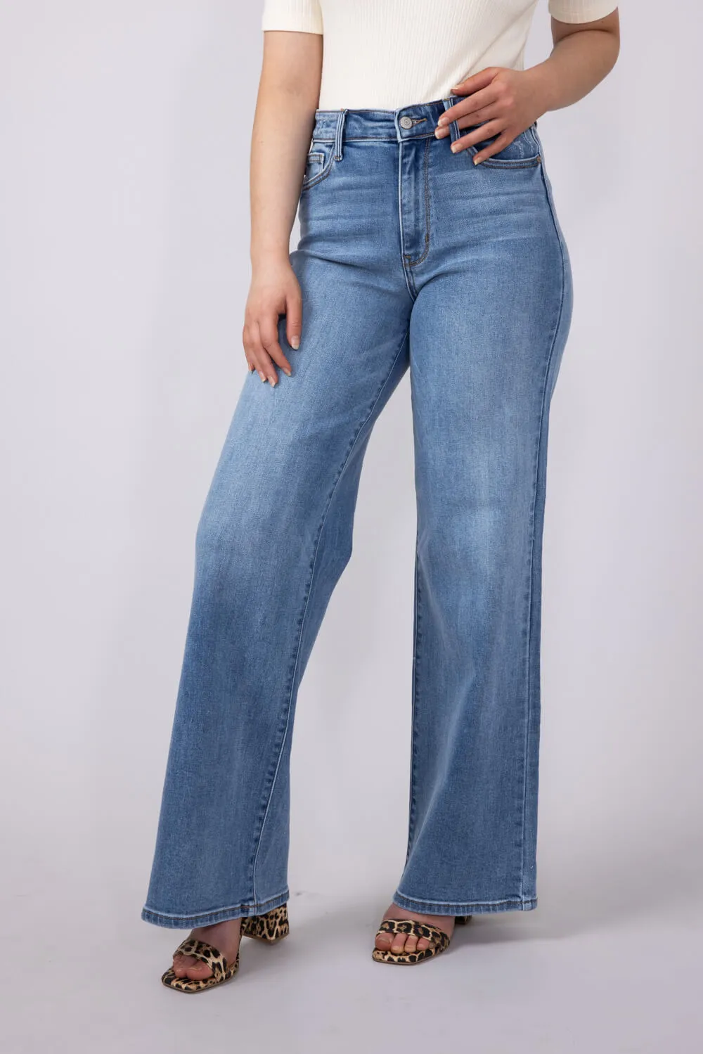 Judy Blue High Rise Vintage Retro Wide Leg Jeans for Women | 82625REG sold by Glik’s