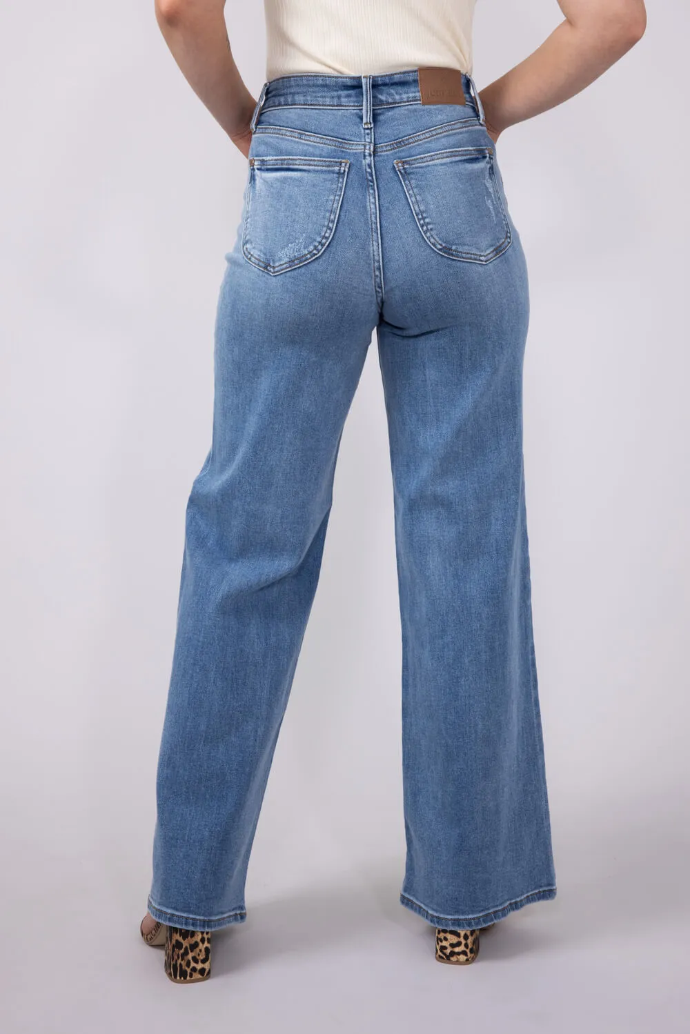 Judy Blue High Rise Vintage Retro Wide Leg Jeans for Women | 82625REG sold by Glik’s product image thumbnail 2