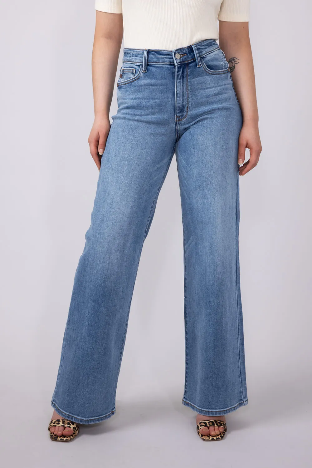 Judy Blue High Rise Vintage Retro Wide Leg Jeans for Women | 82625REG sold by Glik’s product image thumbnail 3