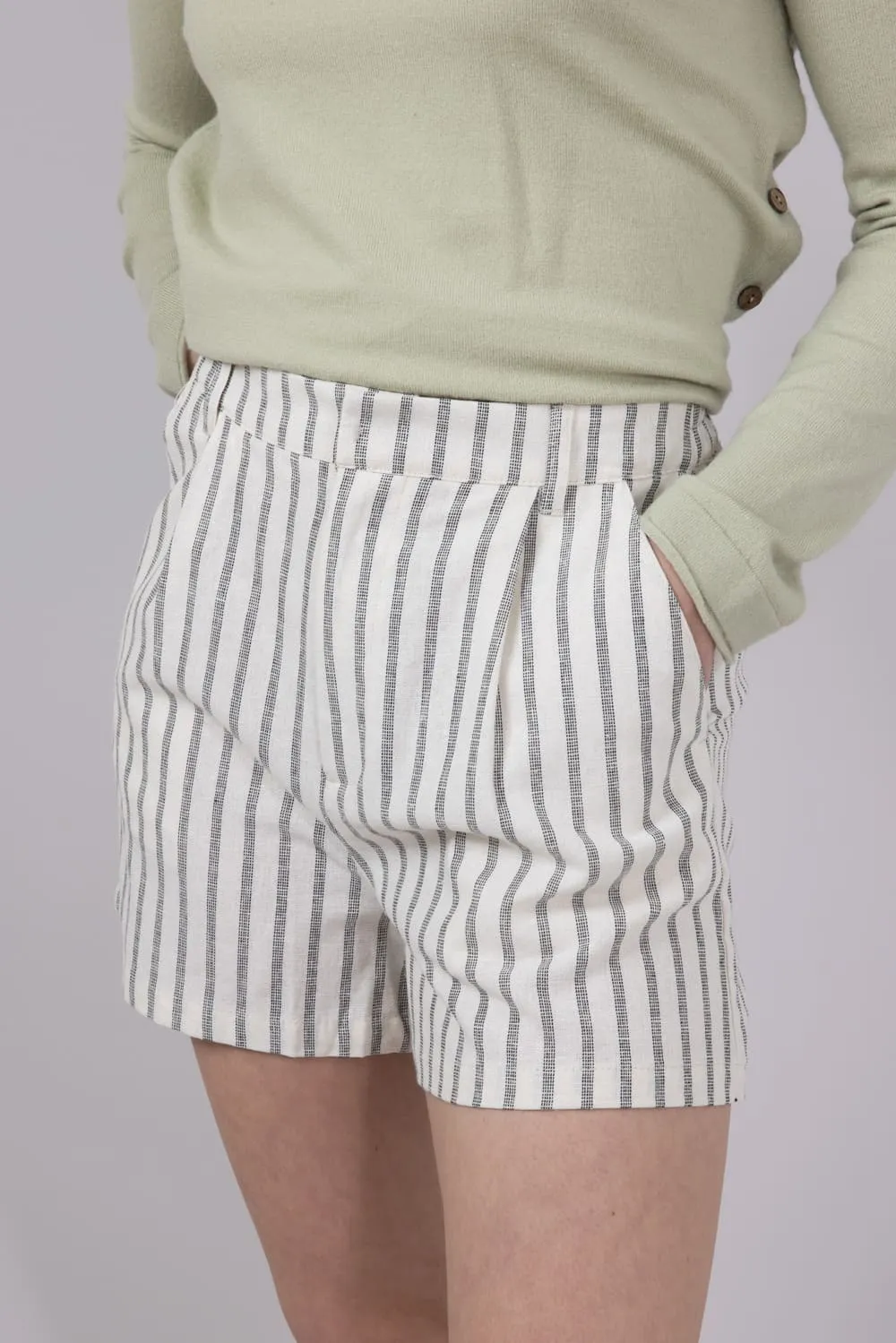 Stripe Lined Bermuda Shorts for Women in Natural | 6996PS-NATURAL sold by Glik’s product image thumbnail 2