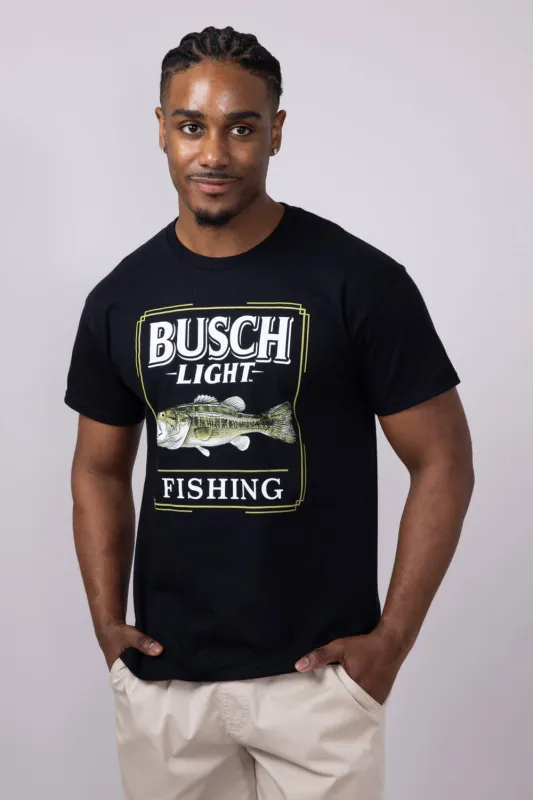Busch Light Bass T-Shirt for Men in Black | 16682-628B sold by Glik’s