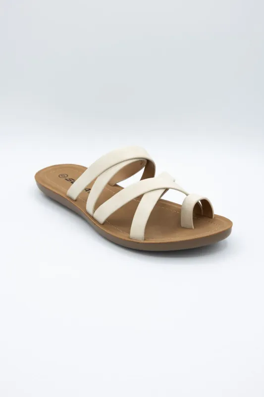 Soda Isabel Strappy Toe Sandals for Women in Beige | ISABEL-S BEIGE made by Glik’s
