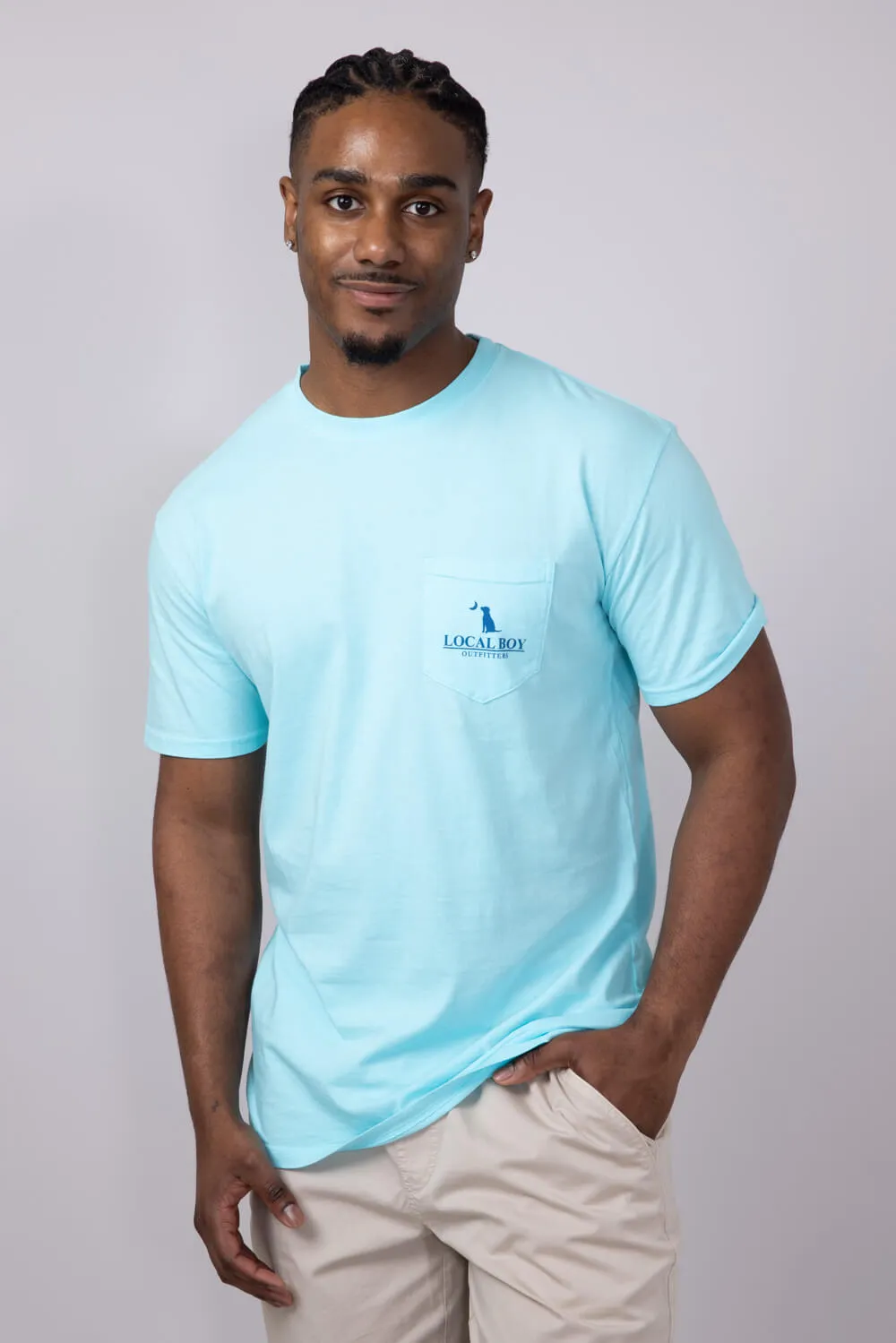 Local Boy Bad Bass T-Shirt for Men in Aqua | L1000334-AQUA sold by Glik’s product image thumbnail 2