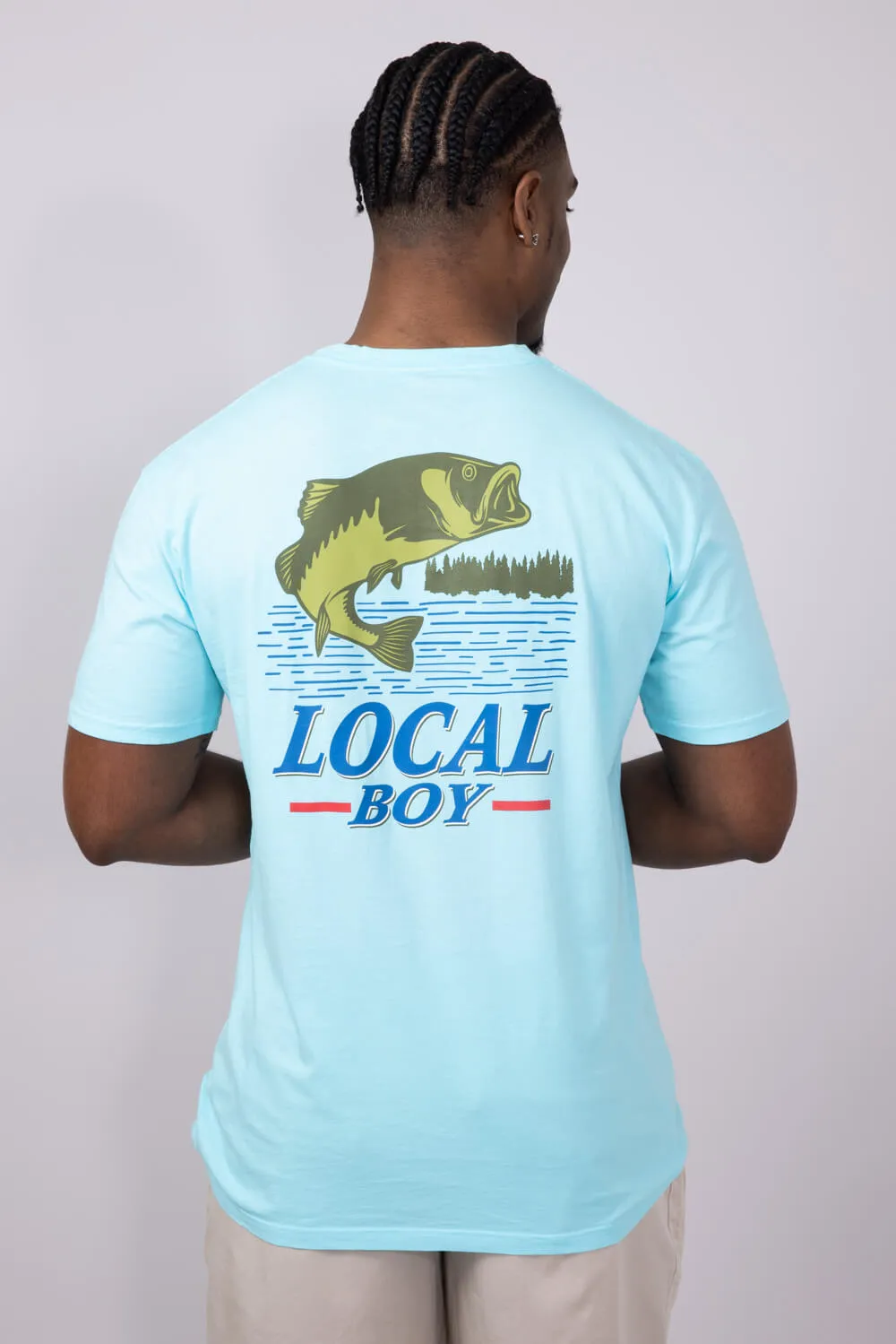 Local Boy Bad Bass T-Shirt for Men in Aqua | L1000334-AQUA sold by Glik’s