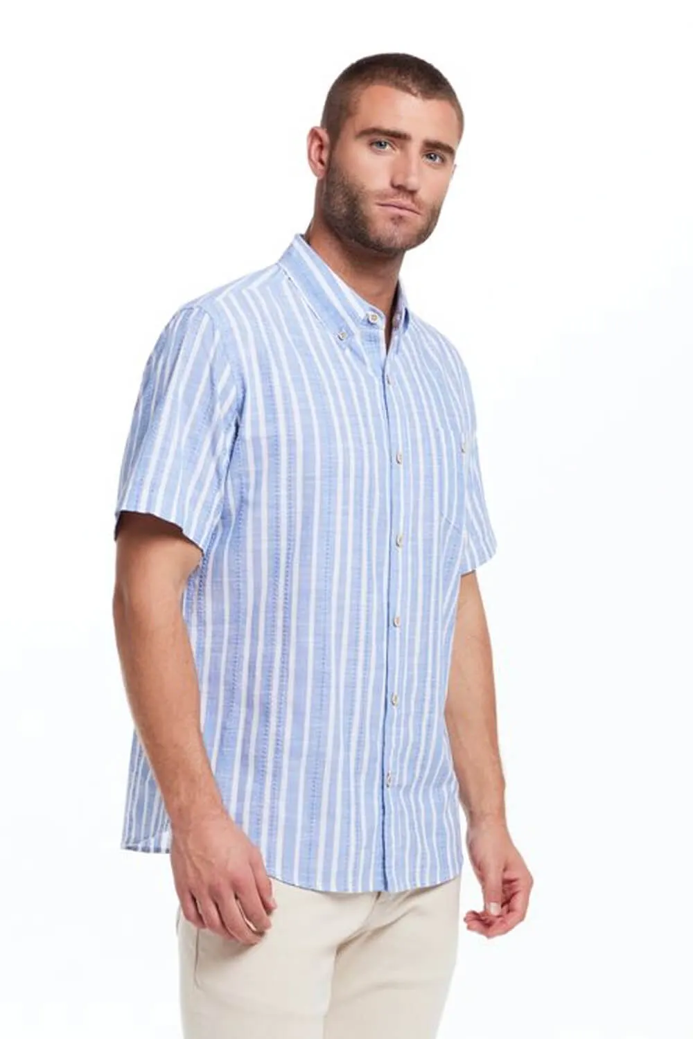 Weatherproof Vintage Dobby Button Up Shirt for Men in Vista Blue | S2584462GK-VISTABLUE sold by Glik’s product image thumbnail 4