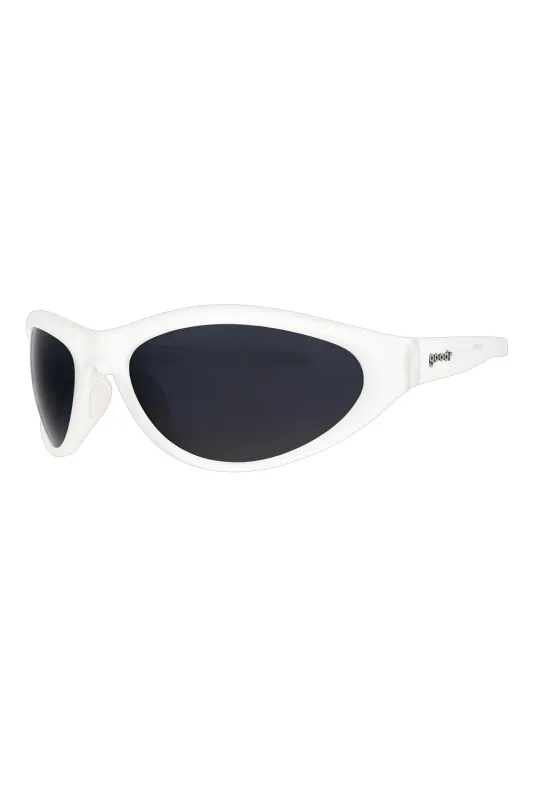 goodr Cleared For Takeoff Sunglasses in White | G00453-BUG-BK1-NR made by Goodr