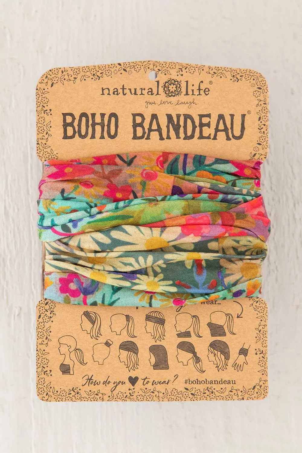 Natural Life Full Boho Bandeau Headband in Wildflower Border | BBW000072 sold by Glik’s