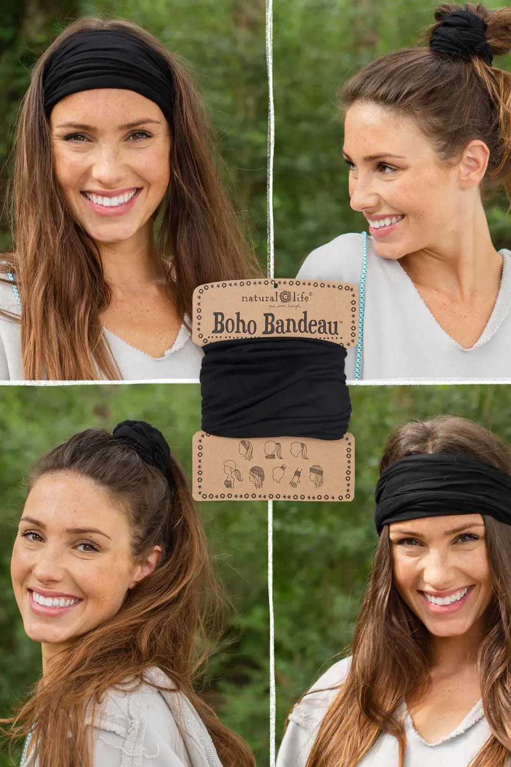 Natural Life Full Boho Bandeau Headband in Black | BBW123 sold by Glik’s product image thumbnail 3