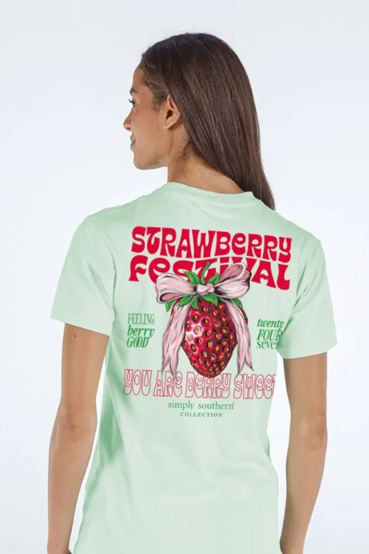 Simply Southern Strawberry T-Shirt for Women in Mint | SS-STRAWBERRY-MINT sold by Glik’s