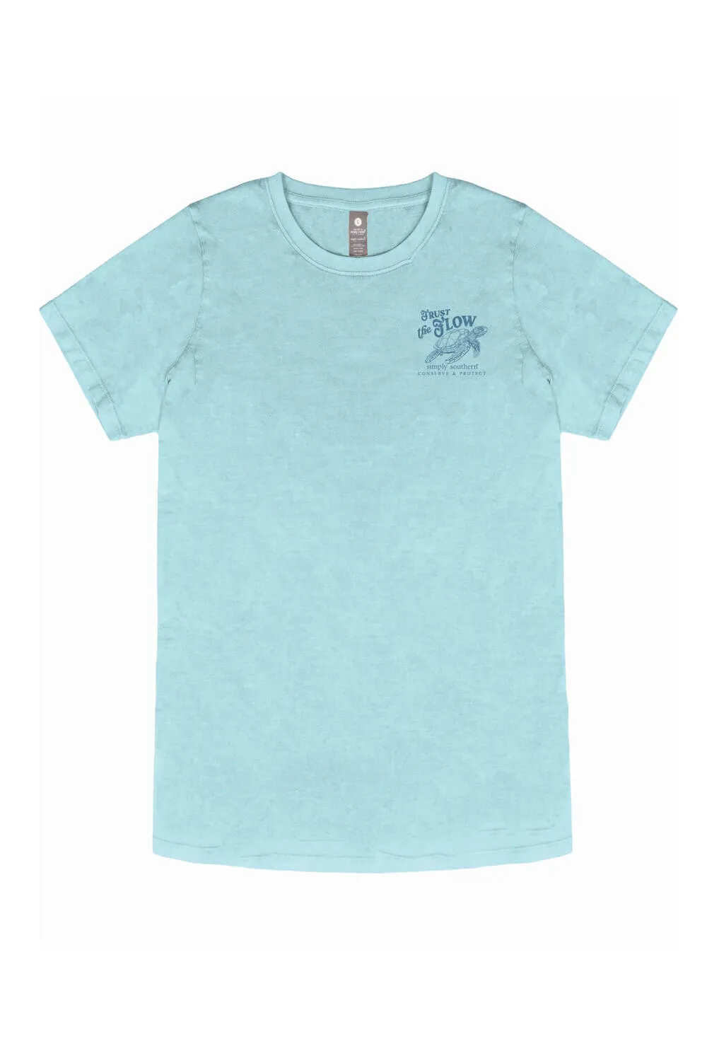 Simply Southern Trust The Flow Track T-Shirt for Women in Wash Aqua Blue | SS-TRACKT1-TRUST-WSHAQUA sold by Glik’s product image thumbnail 2